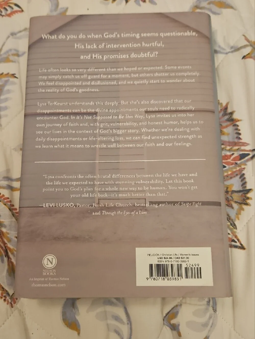 It's Not Supposed to Be This Way By Lysa Terkeurst